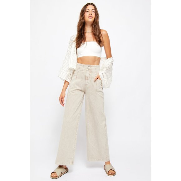 NWT Free People Midnight City Wide Leg / Pebble - Picture 2 of 7